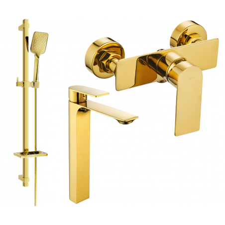 Mexen Alexa DQ62 conjunto de ducha, dorado - 71214DQ62-50