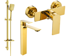 Mexen Alexa DQ62 Duschset, Gold - 71214DQ62-50