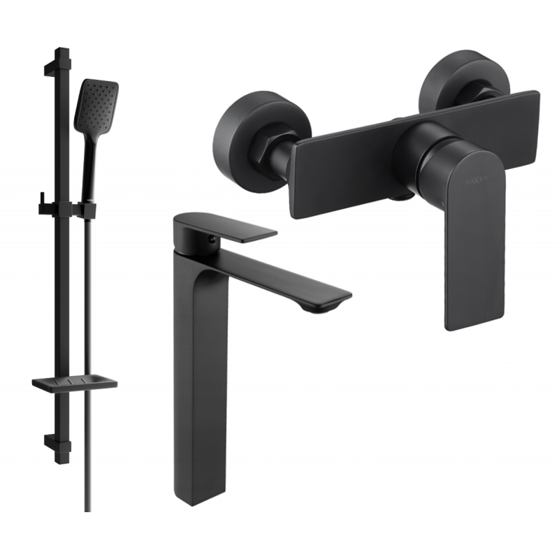 Mexen Alexa Conjunto de duche DQ62, preto - 71214DQ62-70