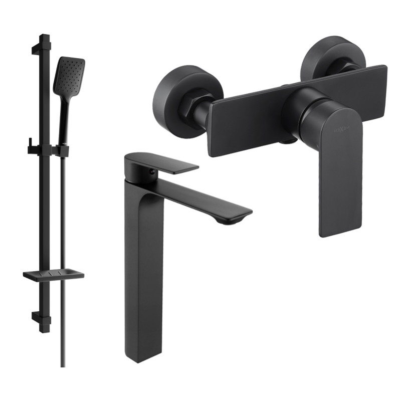 Mexen Alexa DQ62 crni set za tuširanje - 71214DQ62-70