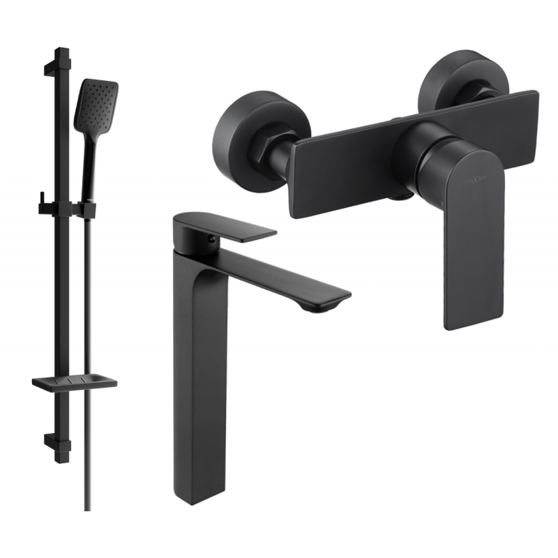 Mexen Alexa DQ62 suihkusarja, musta - 71214DQ62-70