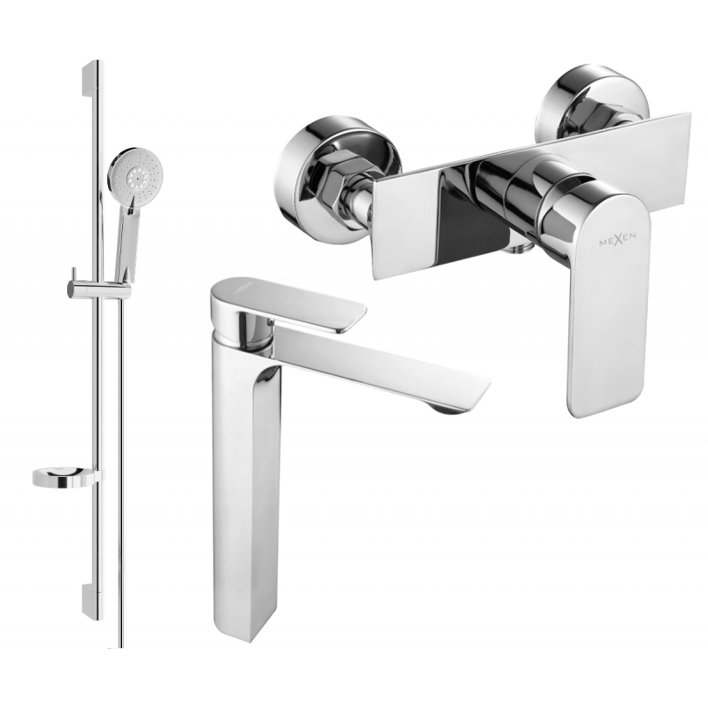Mexen Alexa DS40 Duschset, Chrom - 71214DS40-00