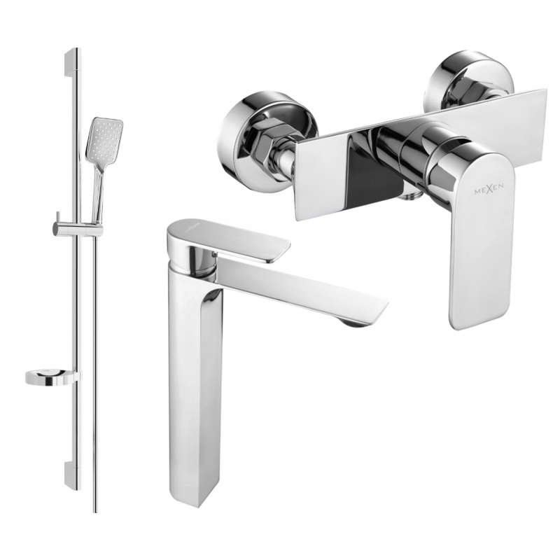Mexen Alexa DS62 duschset, krom - 71214DS62-00
