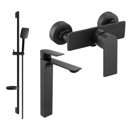 Mexen Alexa DS62 shower set, black - 71214DS62-70
