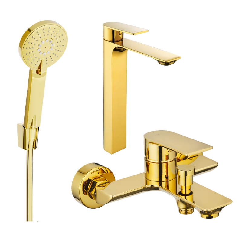 Mexen Alexa R40 badkarspaket, guld - 71213R40-50
