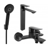 Mexen Alexa R40 Badewannensatz, schwarz - 71213R40-70