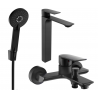 Mexen Alexa R40 Badewannenset, schwarz - 71213R40-70