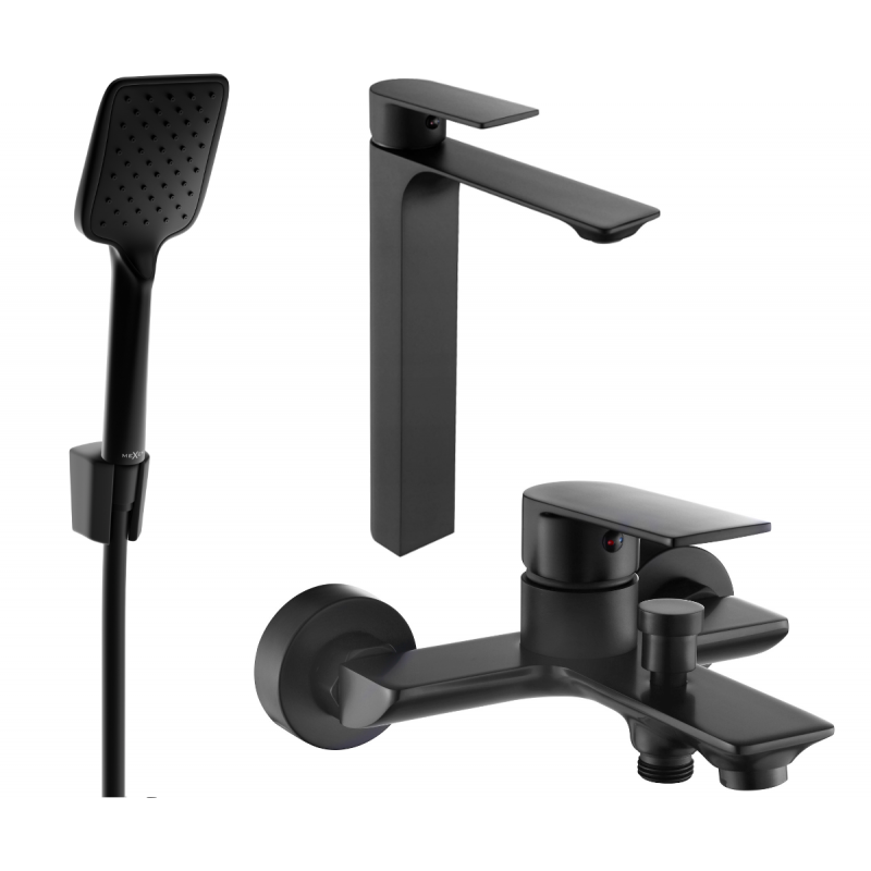 Mexen Alexa R62 bath set, black - 71213R62-70
