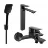 Mexen Alexa R62 bath set, black - 71213R62-70