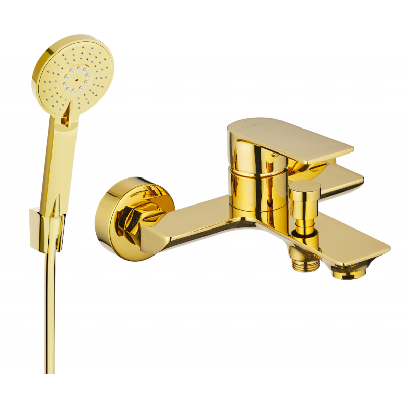 Mexen Alexa R40 badkarsblandare med duschset, guld - 7123R40-50