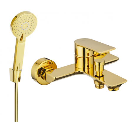 Mexen Alexa R40 badkraan met doucheset, goud - 7123R40-50