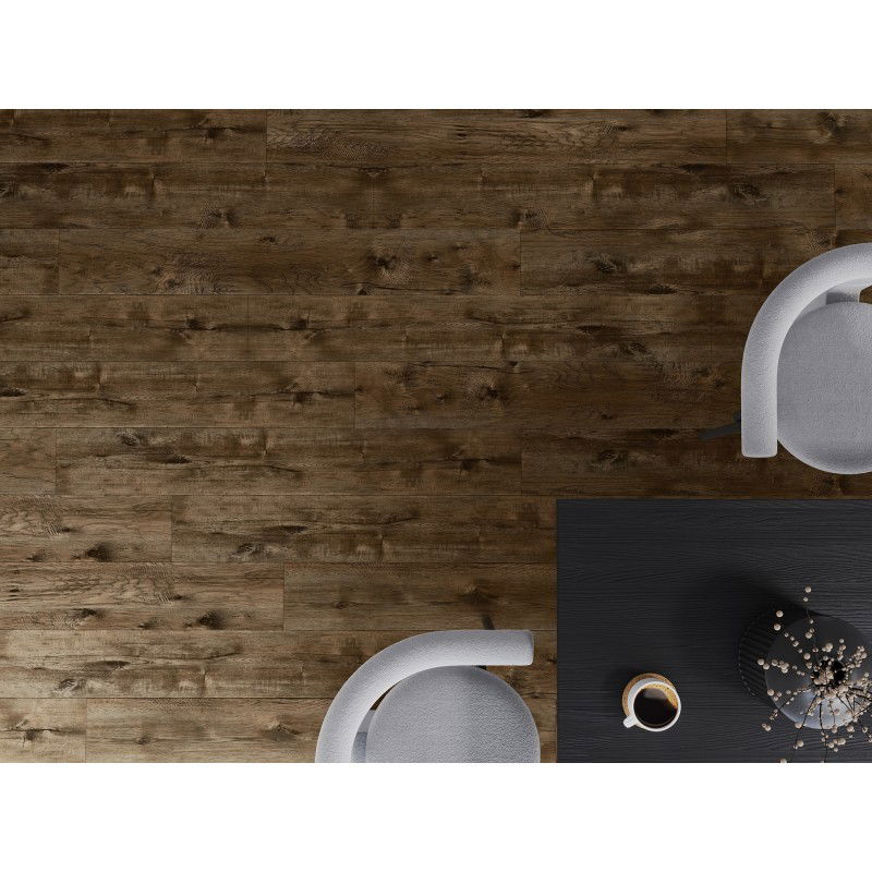 Mexen Orange Beach paneles de vinilo 1240 x 182 mm SPC 6,5 mm, base IXPE 1,5 mm, 4 V-Fuga, Nogal - F1028-1240-182-505-4V1-02