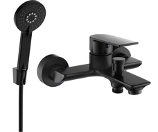 Mexen Alexa R40 bath tap with shower set, black - 7123R40-70