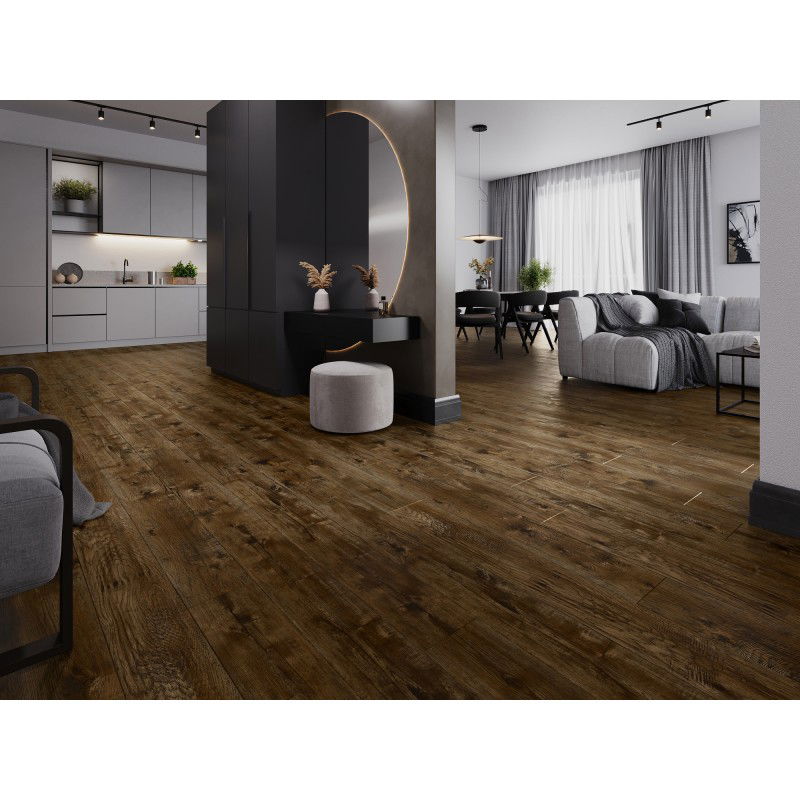 Mexen Mount Vernon vinylpaneler 1240 x 182 mm SPC 6,5 mm, IXPE-underlag 1,5 mm, 4 V-fog, Valnöt - F1029-1240-182-505-4V1-02