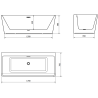 Mexen Volta vrijstaande wandbad 170 x 75 cm, wit, chroom overloop - 51131707500-01