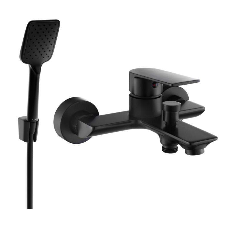 Mexen Alexa R62 bathtub faucet with shower set, black - 7123R62-70