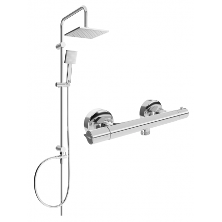 Mexen Slim Tord ensemble de douche apparent avec pomme de douche et mitigeur thermostatique, chrome - 77105200-00