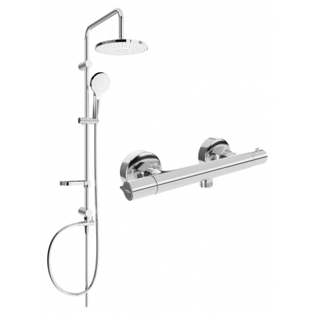 Mexen Erik opbouwdoucheset met regendouche en thermostatische mengkraan Slim, chroom - 77105205-00