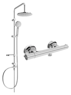 Mexen Carl Aufputz-Duschset mit Regendusche und Thermostat-Duscharmatur Slim, Chrom - 77105240-00