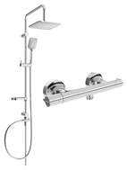 Mexen Slim Sven surface-mounted shower set with rain shower head and thermostatic shower faucet, chrome - 77105262-00