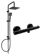 Mexen Tord ensemble de douche encastré avec douche de tête et mitigeur thermostatique Slim, noir - 77105200-70