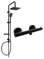 Mexen Sven ensemble de douche en surface avec douche de tête et robinet de douche thermostatique Slim, noir - 77105262-70