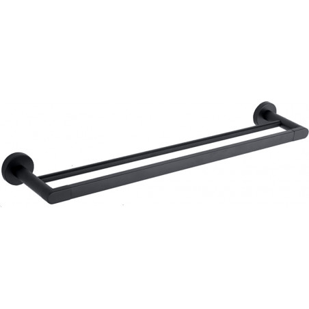 Mexen Tiber colgador doble para toallas, negro - 7050525-70