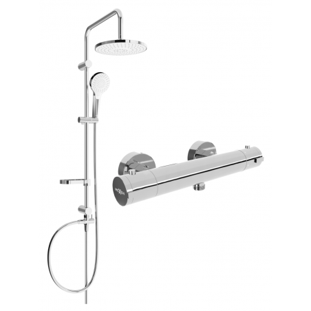 Mexen Erik set doccia esterno con soffione e miscelatore termostatico Kai, cromo - 77100205-00