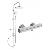 Mexen Erik conjunto de ducha de superficie con rociador y grifo de ducha termostático Kai, cromo - 77100205-00