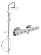 Mexen Erik Exposed Shower Set with Rain Shower and Kai Thermostatic Mixer, Chrome - 77100205-00