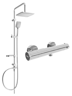Mexen Kai Sven surface-mounted shower set with rain showerhead and thermostatic shower faucet, chrome - 77100262-00