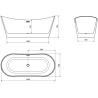 Mexen Montana vrijstaande badkuip 180 x 80 cm, wit, chroom overloop - 52011808000-01