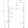 Mexen Kai Tord exposed shower set with rain shower and thermostatic shower faucet, black - 77100200-70