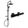 Mexen Sven set doccia esterno con soffione doccia e rubinetto doccia termostatico Kai, nero - 77100262-70