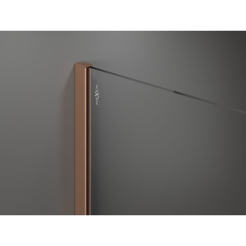 Mexen Kioto dušisein Walk-in 180 x 200 cm, läbipaistev 8 mm, harjatud vask - 800-180-101-65-00
