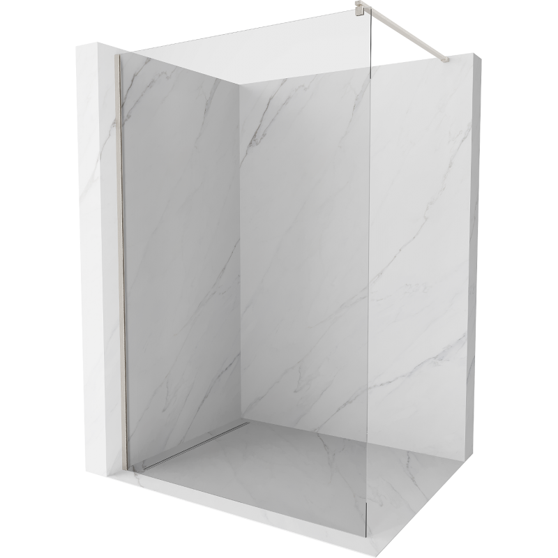 Mexen Kioto Walk-in Shower Wall 100 x 200 cm, transparent 8 mm, brushed nickel - 800-100-101-97-00