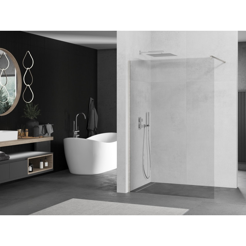 Mexen Kioto dušisein Walk-in 145 x 200 cm, läbipaistev 8 mm, harjatud nikkel - 800-145-101-97-00