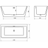 Mexen Volta freistehende Badewanne Wandmontage 150 x 75 cm, weiß, Überlauf weiß - 51131507500-20