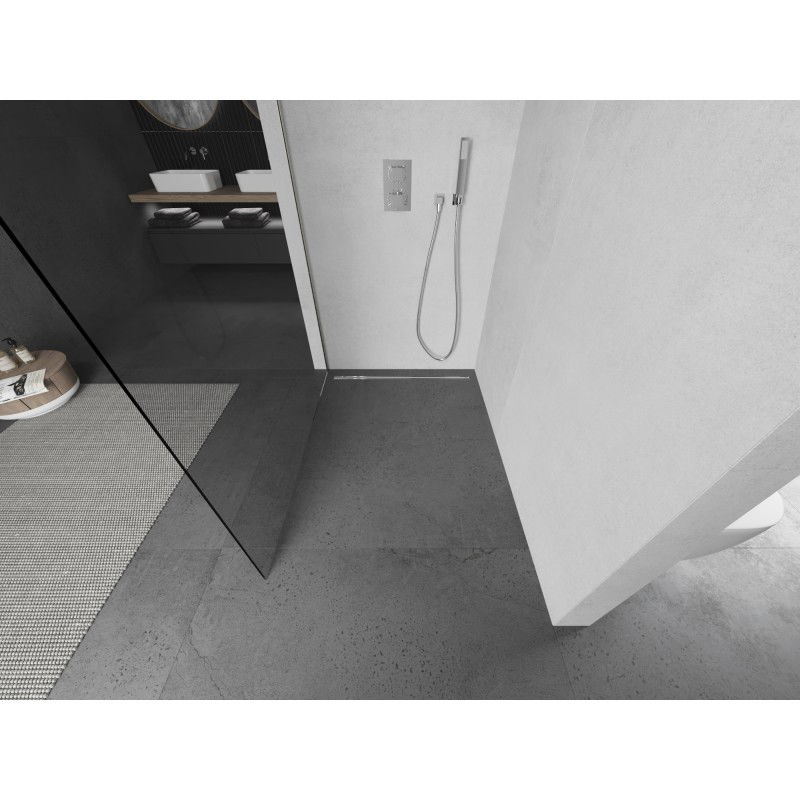 Mexen Kioto Walk-in Shower Screen 170 x 200 cm, Transparent 8 mm, Brushed Nickel - 800-170-101-97-00