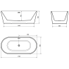 Mexen Luna vrijstaande badkuip 170 x 80 cm, wit, overloop chroom - 52031708000-01