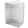 Mexen Kioto Duschwand Walk-in 100 x 200 cm, transparent/frostig 8 mm, gebürstetes Gold - 800-100-101-55-35