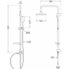 Mexen Sven Aufputz-Duschsystem mit Kopfbrause und thermostatischer Duscharmatur Cube, schwarz - 77200262-70