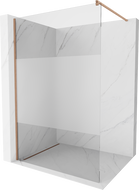 Mexen Kioto zidna stijena za tuš Walk-in 90 x 200 cm, prozirna/mat 8 mm, brušena bakar - 800-090-101-65-35