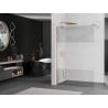 Mexen Kioto paroi de douche Walk-in 100 x 200 cm, transparent/satiné 8 mm, laiton brossé - 800-100-101-65-35