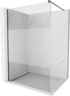 Mexen Kioto zidni panel za tuš Walk-in 100 x 200 cm, proziran/mrazni 8 mm, oružje sivo brušeno - 800-100-101-66-35