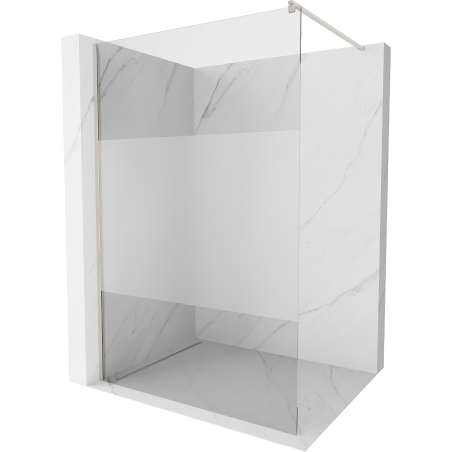Mexen Kioto Duschwand Walk-in 70 x 200 cm, Transparent/Matt 8 mm, Gebürsteter Nickel - 800-070-101-97-35