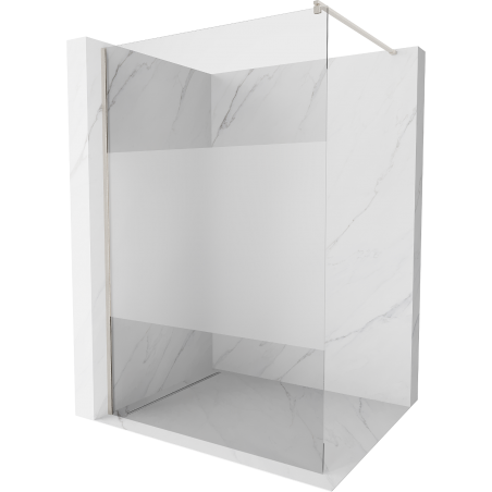 Mexen Kioto Duschwand Walk-in 80 x 200 cm, transparent/frost 8 mm, gebürsteter Nickel - 800-080-101-97-35