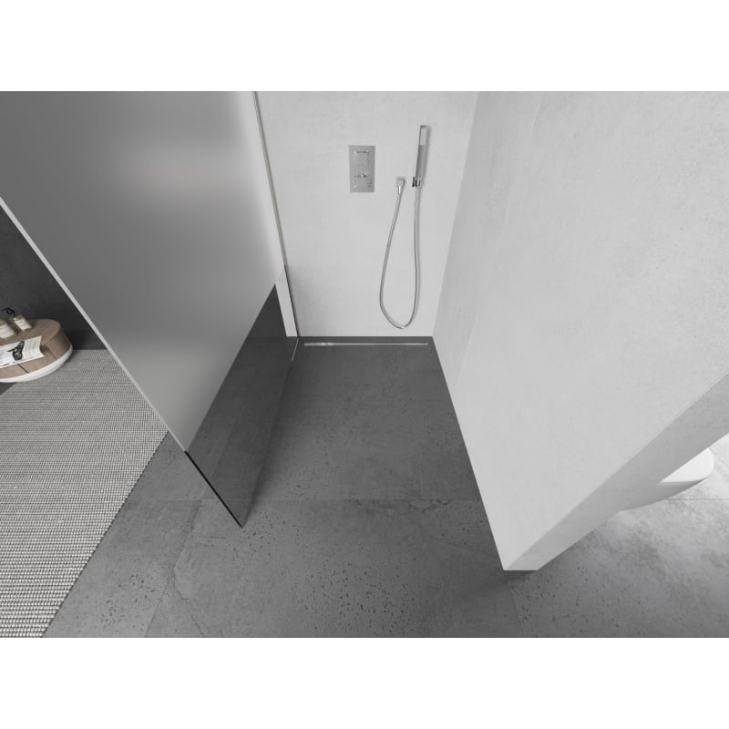 Mexen Kioto dušisein Walk-in 90 x 200 cm, läbipaistev/looritatud 8 mm, harjatud nikkel - 800-090-101-97-35