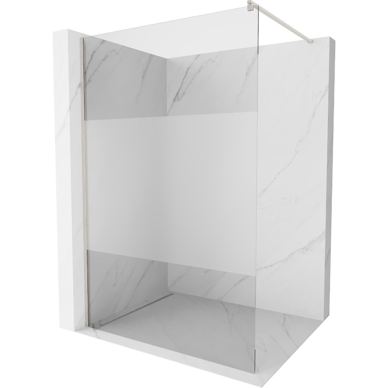 Mexen Kioto dušisein Walk-in 100 x 200 cm, läbipaistev/jäätunud 8 mm, harjatud nikkel - 800-100-101-97-35