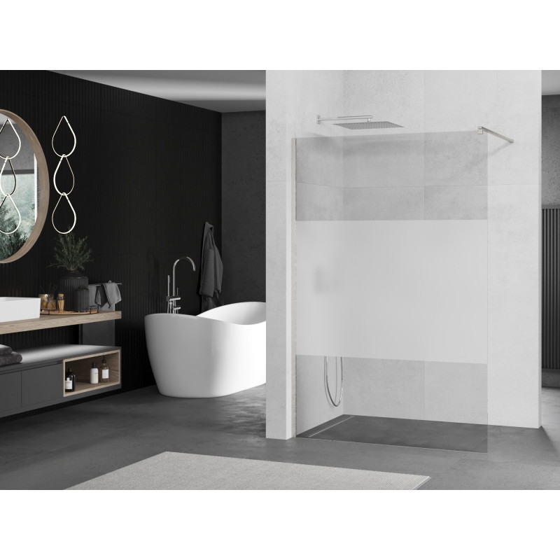 Mexen Kioto dušisein Walk-in 100 x 200 cm, läbipaistev/jäätunud 8 mm, harjatud nikkel - 800-100-101-97-35